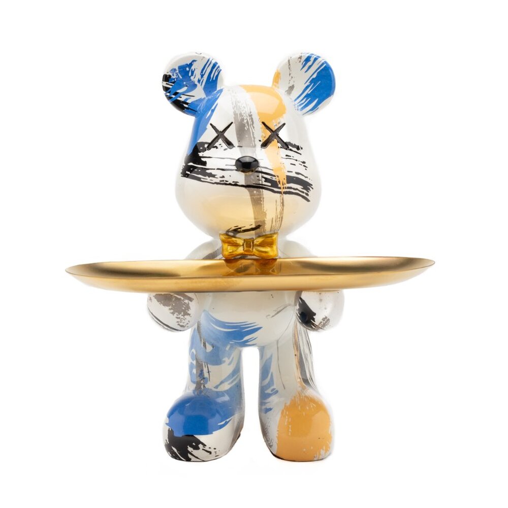 Adam & Friends Butler Mouse With Tray Sculpture | Memphis Abstract